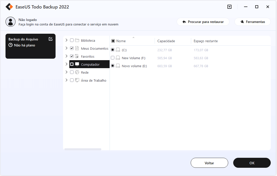 Backup de arquivo passo 3